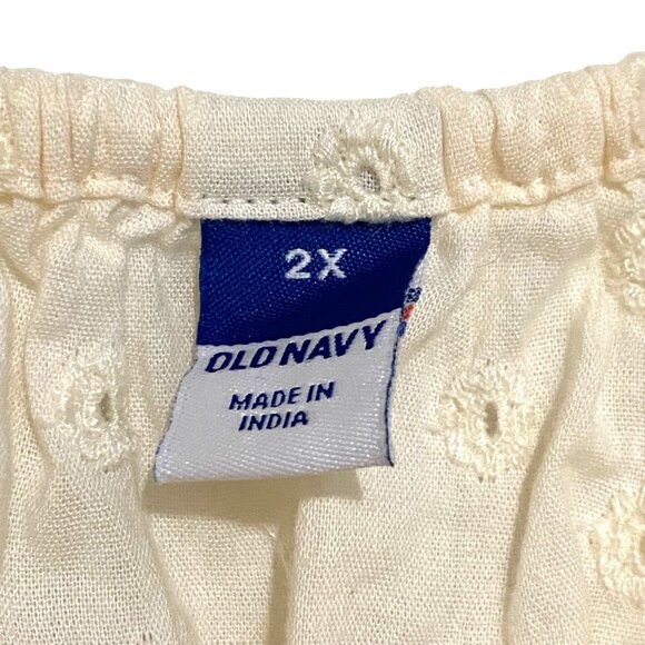 Old Navy Pullover Dress 2X Cream Spring Summer Vacation Cruisewear Cottagecore - Picture 4 of 7